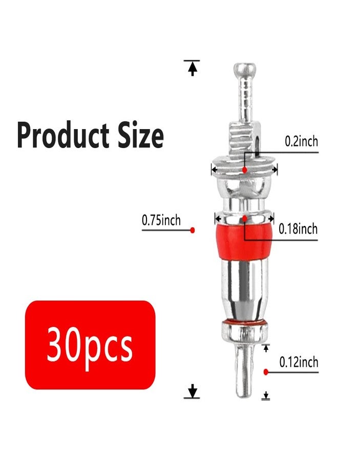 carleef 30PCS Car Tire Valve Stem Cores,Universal Tire Valve Tools for Cars Trucks SUVs Motorcycle HVAC,Nickel Plated Valve Core for Replacing Damaged Car Accessories - Image 2